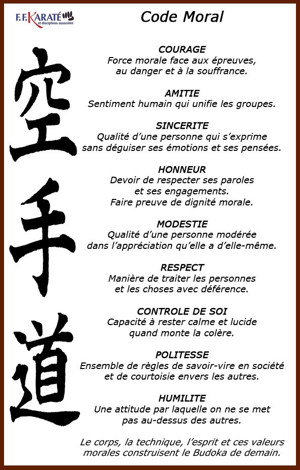 Code Moral – Karate do club de sucy en brie